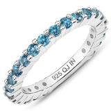 0.83 Carat Genuine London Blue Topaz .925 Sterling Silver Ring