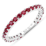 1.04 Carat Genuine Ruby .925 Sterling Silver Ring