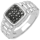 0.22 Carat Genuine Black Diamond .925 Sterling Silver Ring