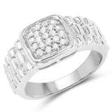 0.25 ct Genuine White Diamond .925 Sterling Silver Ring