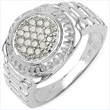 0.20 Carat Genuine White Diamond .925 Sterling Silver Ring