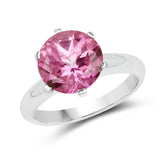 4.55 ct. Genuine Pink Topaz .925 Sterling Silver Ring