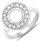 0.48 ct. Genuine White Diamond 14K White Gold Ring