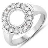 0.48 ct. Genuine White Diamond 14K White Gold Ring for women