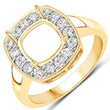 0.48 ct. Genuine White Diamond 14K Yellow Gold Ring for women