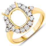0.54 ct Genuine White Diamond 14K Yellow Gold Ring