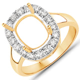 0.51 Carat Genuine White Diamond 14K Yellow Gold Ring