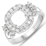 0.73 Carat Genuine White Diamond 14K White Gold Ring