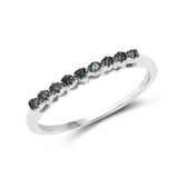 0.11 Carat Genuine Blue Diamond .925 Sterling Silver Ring