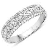 0.36 ct Genuine White Diamond .925 Sterling Silver Ring