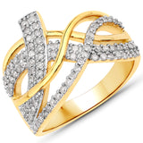 0.52 ct Genuine White Diamond .925 Sterling Silver Ring