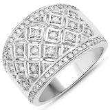 0.52 ct Genuine White Diamond .925 Sterling Silver Ring