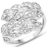 0.33 Carat Genuine White Diamond .925 Sterling Silver Ring