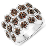 0.75 Carat Genuine Red Diamond .925 Sterling Silver Ring