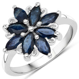 1.60 ct. Genuine Blue Sapphire .925 Sterling Silver Ring