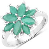 1.40 ct. Genuine Emerald .925 Sterling Silver Ring