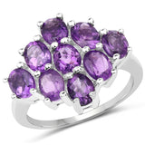 3.06 Carat Genuine Amethyst .925 Sterling Silver Ring