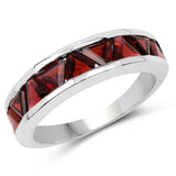 3.15 ct. Genuine Garnet .925 Sterling Silver Ring