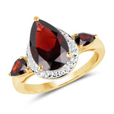 4.00 Carat Genuine Garnet .925 Sterling Silver Ring