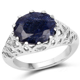 5.94 ct. Dyed Sapphire .925 Sterling Silver Ring
