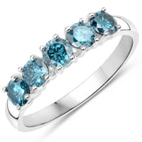 0.97 Carat Genuine Blue Diamond 14K White Gold Ring