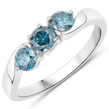 0.74 Carat Genuine Blue Diamond 14K White Gold Ring
