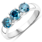 1.20 Carat Genuine Blue Diamond 14K White Gold Ring