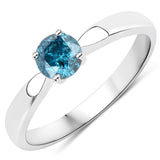 0.53 Carat Genuine Blue Diamond 14K White Gold Ring