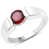 0.90 ct Genuine Garnet .925 Sterling Silver Ring