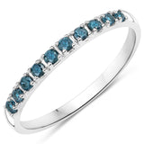 0.24 Carat Genuine Blue Diamond 14K White Gold Ring (I1-I2)