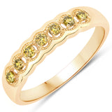 0.22 ct. Genuine Dark Yellow Diamond 14K Yellow Gold Ring (I1-I2)