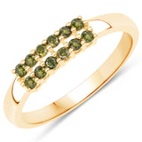 0.27 ct. Genuine Green Diamond 14K Yellow Gold Ring (I1-I2)