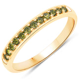 0.27 ct. Genuine Green Diamond 14K Yellow Gold Ring for women (I1-I2)