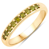 0.35 Carat Genuine Dark Yellow Diamond 14K Yellow Gold Ring (SI1-SI2)