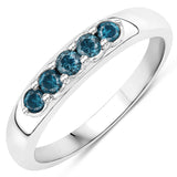 0.27 Carat Genuine Blue Diamond 14K White Gold Ring (I1-I2)