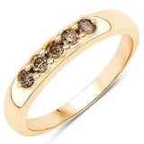 0.25 Carat Genuine Champagne Diamond 14K Yellow Gold Ring (SI1-SI2)
