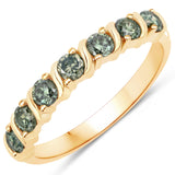 0.63 Carat Genuine Green Diamond 14K Yellow Gold Ring (SI1-SI2)