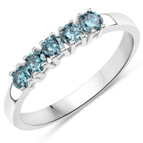 0.44 Carat Genuine Blue Diamond 14K White Gold Ring (I1-I2)