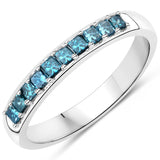 0.38 Carat Genuine Blue Diamond 14K White Gold Ring (SI1-SI2)