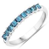 0.45 Carat Genuine Blue Diamond 14K White Gold Ring (SI1-SI2)