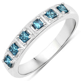 0.44 ct Genuine Blue Diamond 14K White Gold Ring (SI1-SI2)