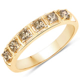 0.49 Carat Genuine Champagne Diamond 14K Yellow Gold Ring (SI1-SI2)