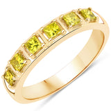 0.41 Carat Genuine Yellow Diamond 14K Yellow Gold Ring (I1-I2)