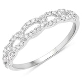 0.34 Carat Genuine White Diamond 10K White Gold Ring
