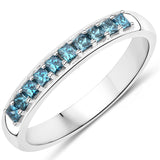 0.26 Carat Genuine Blue Diamond 14K White Gold Ring (I1-I2)