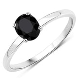 1.04 Carat Genuine Black Diamond 14K White Gold Ring
