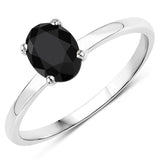 1.14 Carat Genuine Black Diamond 14K White Gold Ring