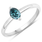 0.46 Carat Genuine Blue Diamond 14K White Gold Ring