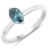 0.54 Carat Genuine Blue Diamond 14K White Gold Ring