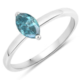 0.55 Carat Genuine Blue Diamond 14K White Gold Ring